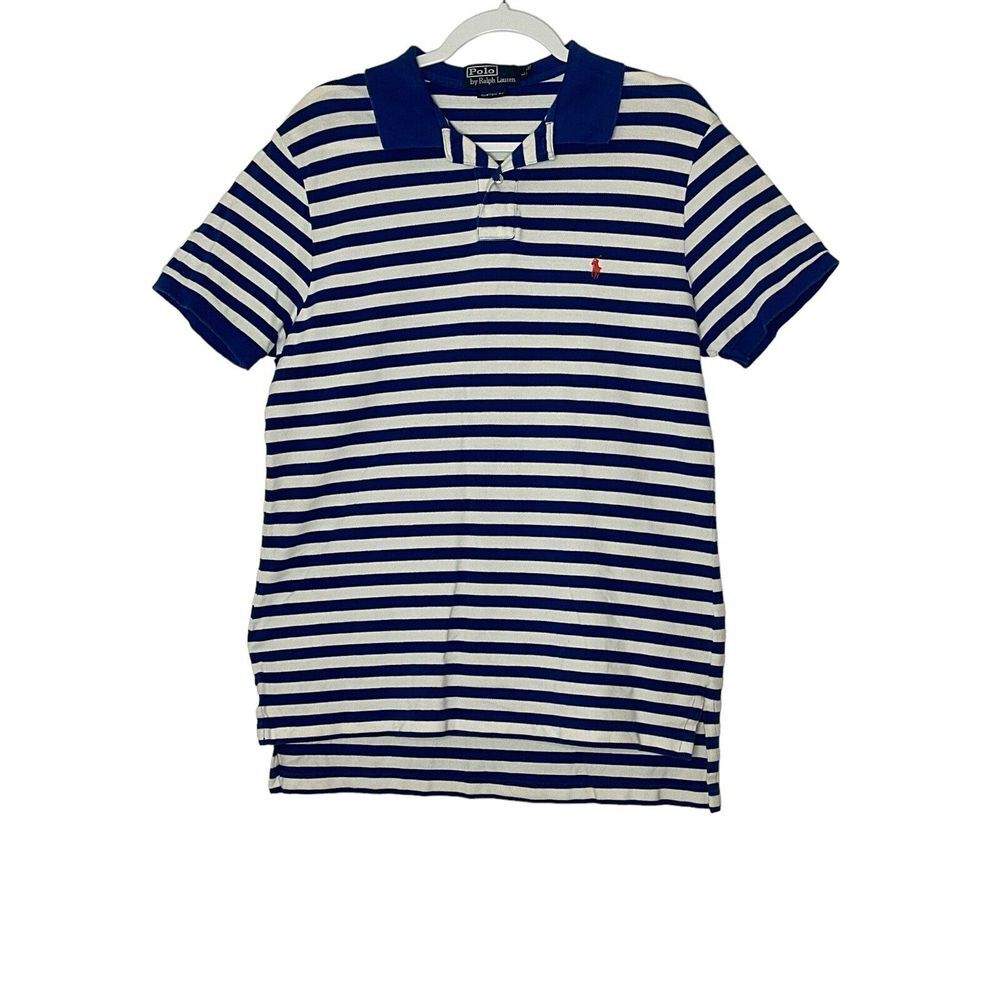 Polo Ralph Lauren Polo‎ Shirt Custom Fit Short-Sleeve, Blue Large Golf Outdoor